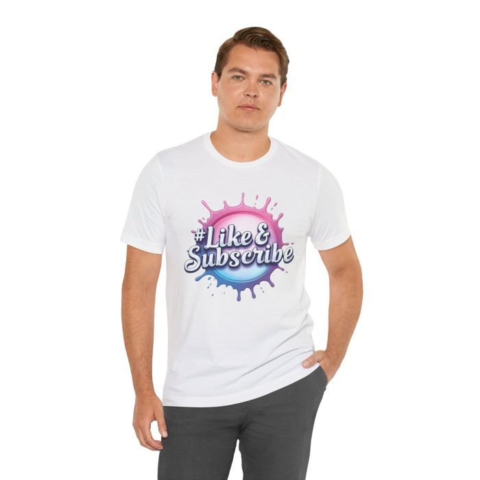 #Like & Subscribe Unisex Tee - Perfect for Content Creators and Casual Wear - Image 3