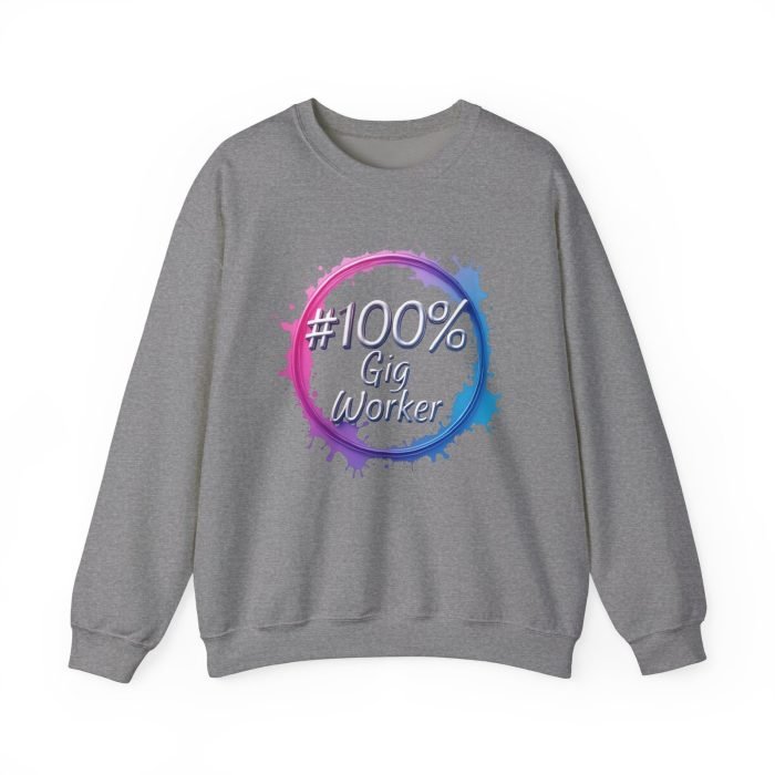#100% Gig Worker Crewneck Sweatshirt - Unisex Heavy Blend™ - Perfect for Freelancers and Creatives - Image 14