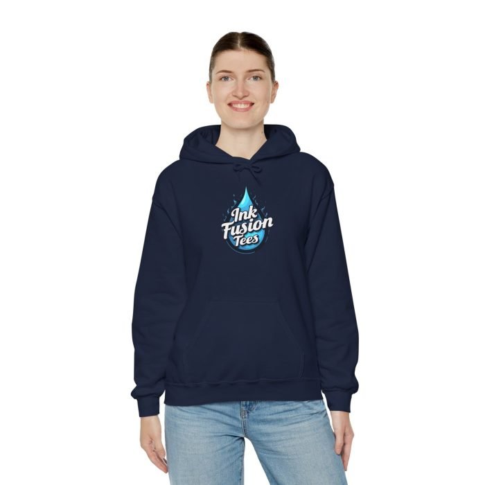 Ink Fusion Tees Logo Unisex Hooded Sweatshirt - Cozy Streetwear, Unique Graphic Hoodie, Perfect Gift, Casual Wear for All, Great for [...] - Image 4
