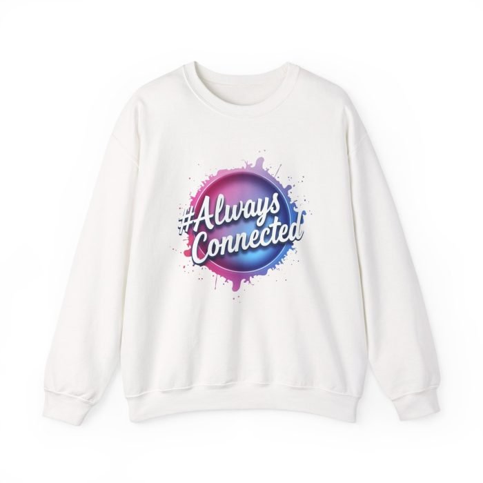 #AlwaysConnected Unisex Heavy Blend Crewneck Sweatshirt - Cozy & Stylish - Image 6