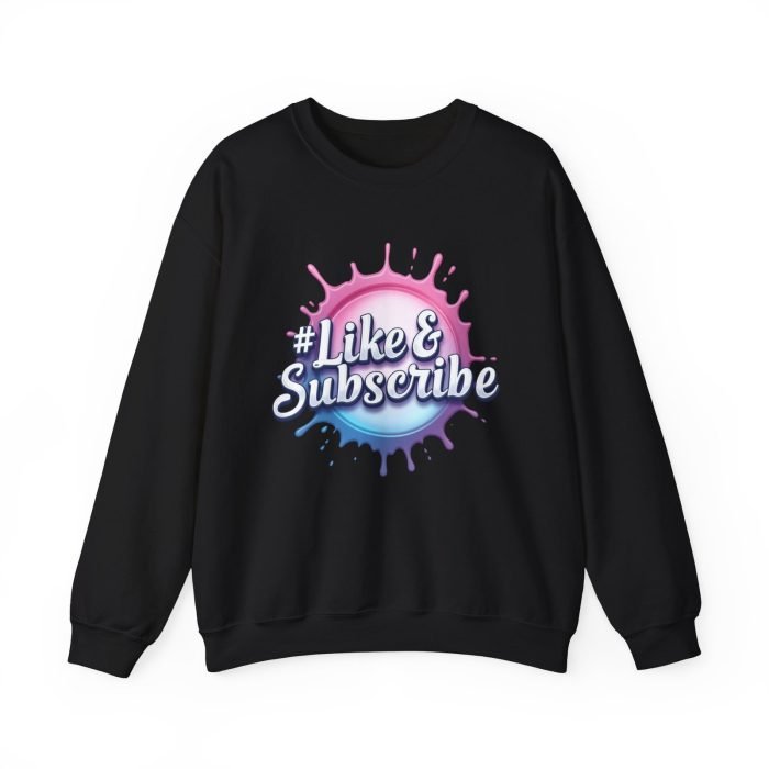 #Like & Subscribe Unisex Heavy Blend Crewneck Sweatshirt - Trendy Casual Wear - Image 8