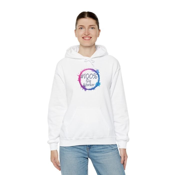 #100% Gig Worker Unisex Hoodie - Comfortable Heavy Blend Sweatshirt for Freelancers and Gig Economy Enthusiasts - Image 4