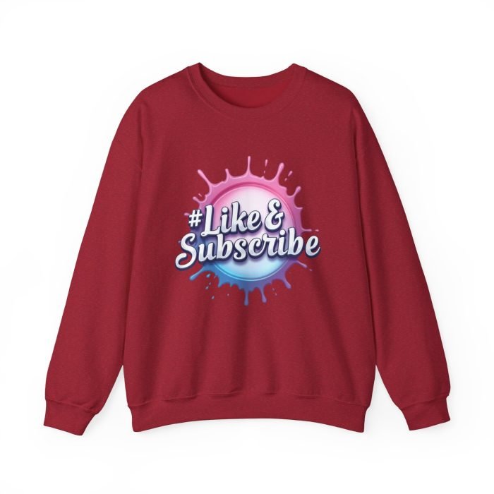 #Like & Subscribe Unisex Heavy Blend Crewneck Sweatshirt - Trendy Casual Wear - Image 26
