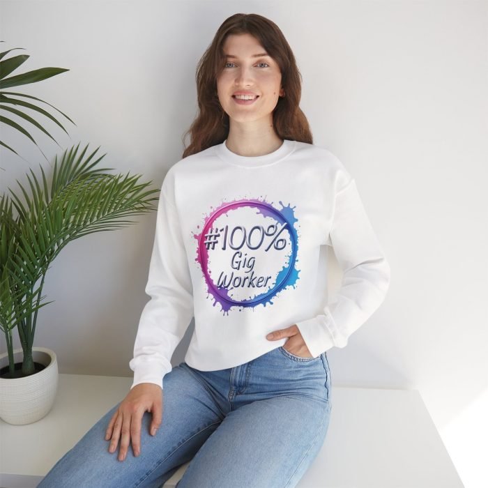 #100% Gig Worker Crewneck Sweatshirt - Unisex Heavy Blend™ - Perfect for Freelancers and Creatives - Image 4