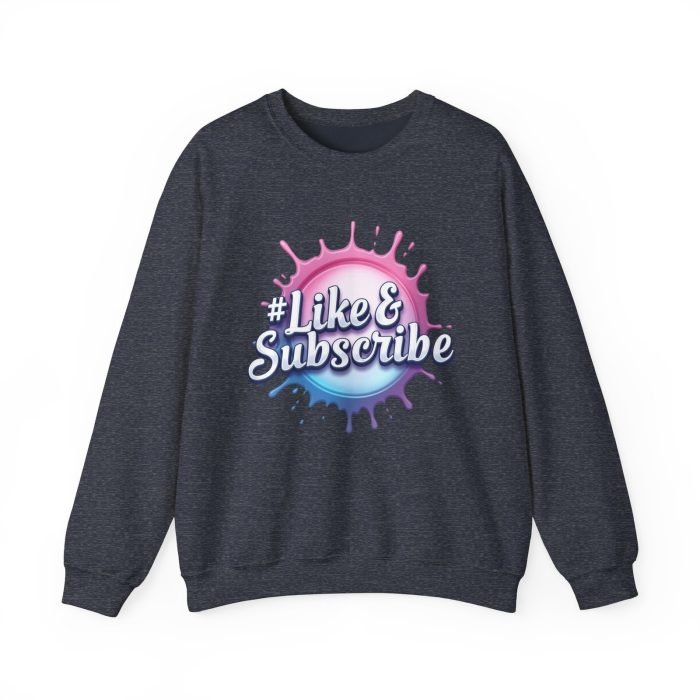 #Like & Subscribe Unisex Heavy Blend Crewneck Sweatshirt - Trendy Casual Wear - Image 16