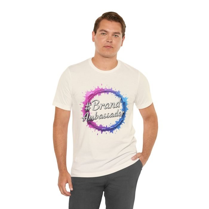 #Brand Ambassador Unisex Jersey Tee - Colorful Splash Design - Image 3