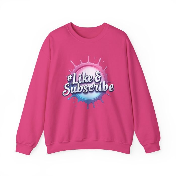 #Like & Subscribe Unisex Heavy Blend Crewneck Sweatshirt - Trendy Casual Wear - Image 24