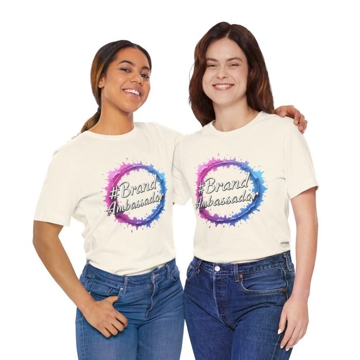 #Brand Ambassador Unisex Jersey Tee - Colorful Splash Design - Image 5