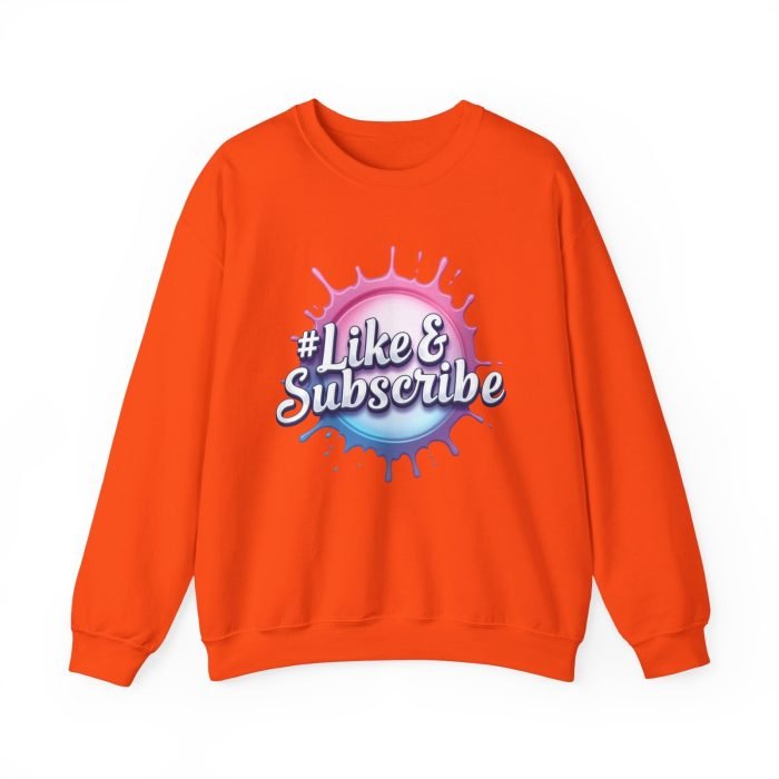 #Like & Subscribe Unisex Heavy Blend Crewneck Sweatshirt - Trendy Casual Wear - Image 10
