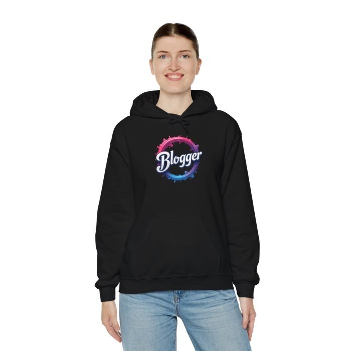 #Blogger Hooded Sweatshirt - Cozy Unisex Pullover for Creatives - Image 4