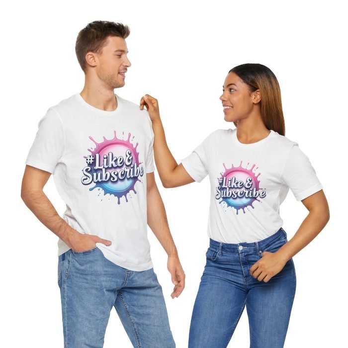 #Like & Subscribe Unisex Tee - Perfect for Content Creators and Casual Wear - Image 4
