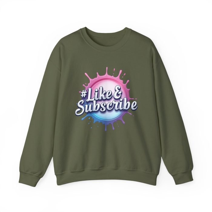 #Like & Subscribe Unisex Heavy Blend Crewneck Sweatshirt - Trendy Casual Wear - Image 12