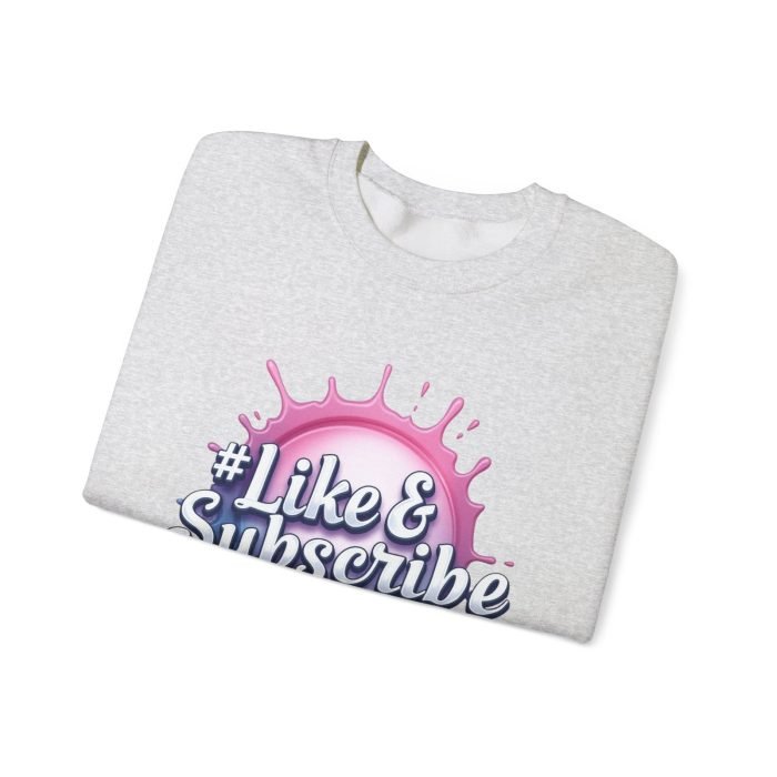 #Like & Subscribe Unisex Heavy Blend Crewneck Sweatshirt - Trendy Casual Wear - Image 3