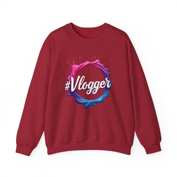 #Vlogger Unisex Heavy Blend™ Crewneck Sweatshirt - Trendy, Comfortable & Stylish for Content Creators