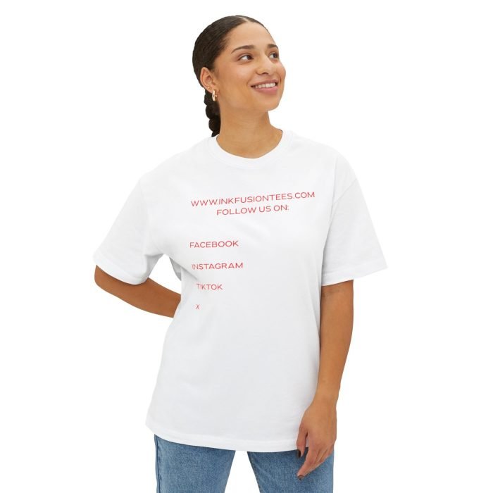 Unisex Oversized Boxy Tee - Trendy Graphic Tee with Ink Fusion Design - Image 3