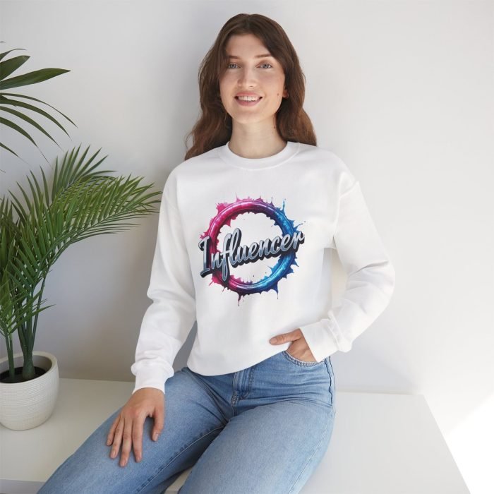 #Influencer Crewneck Sweatshirt | Trendy Unisex Heavy Blend - Image 4
