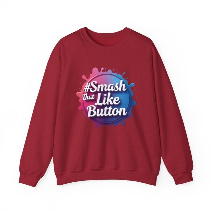 #Smash That Like Button Crewneck Sweatshirt - Fun Unisex Heavy Blend - Image 26