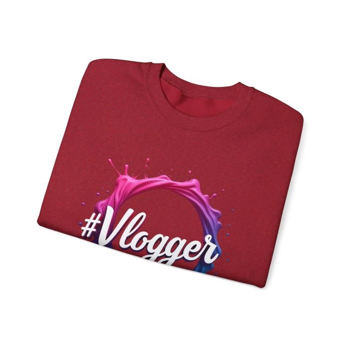 #Vlogger Unisex Heavy Blend™ Crewneck Sweatshirt - Trendy, Comfortable & Stylish for Content Creators - Image 3