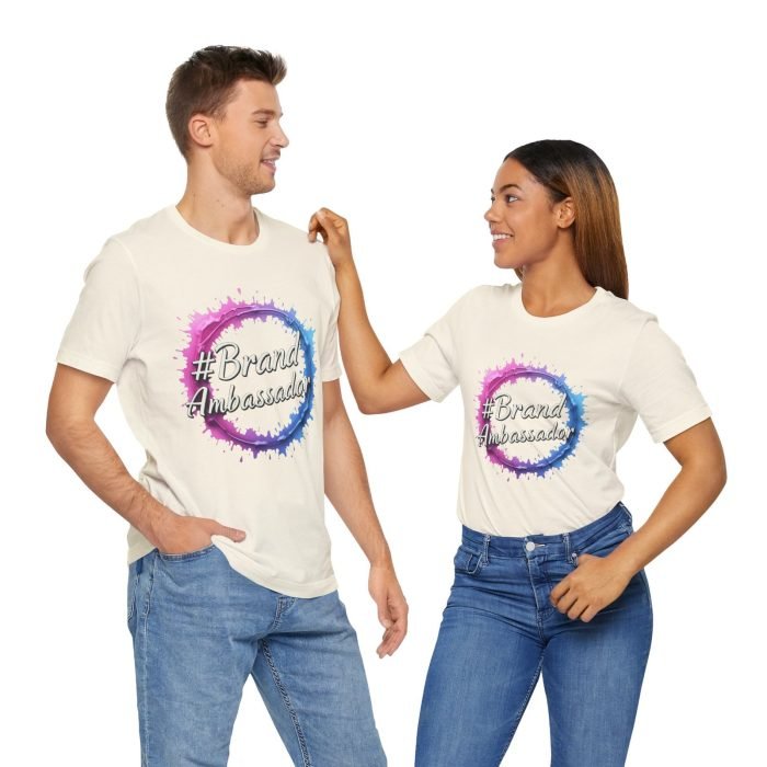 #Brand Ambassador Unisex Jersey Tee - Colorful Splash Design - Image 4
