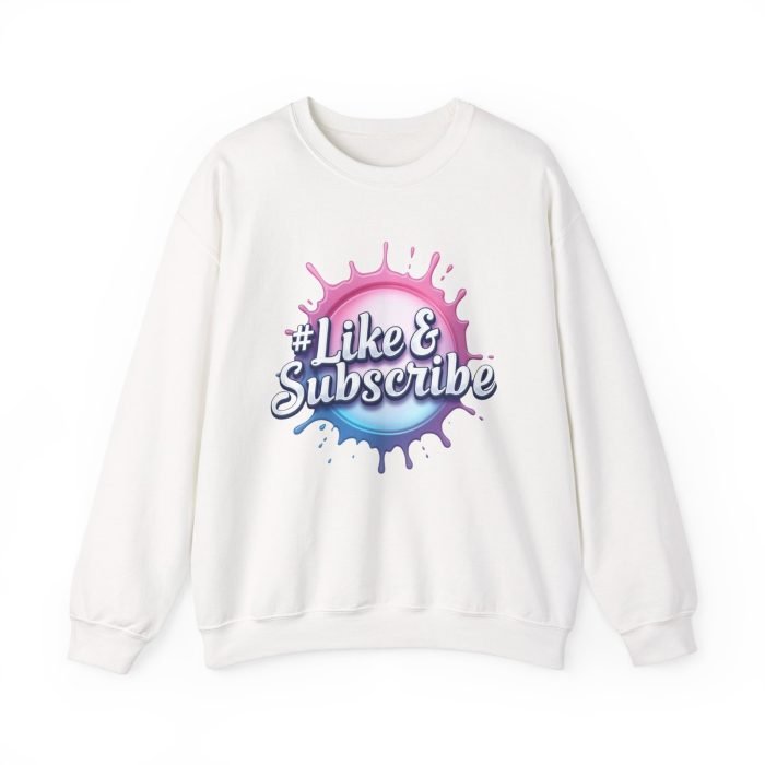 #Like & Subscribe Unisex Heavy Blend Crewneck Sweatshirt - Trendy Casual Wear - Image 6