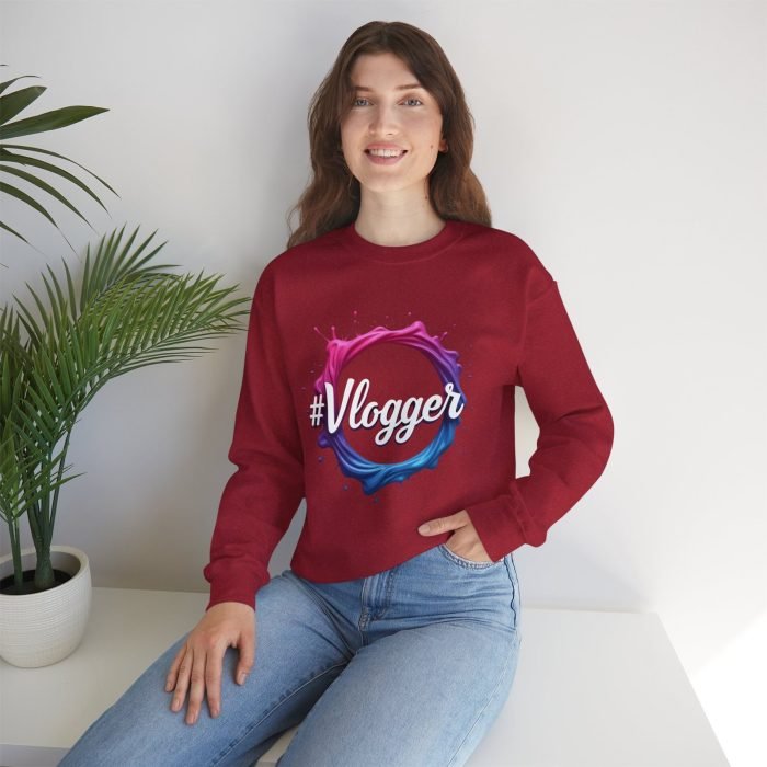 #Vlogger Unisex Heavy Blend™ Crewneck Sweatshirt - Trendy, Comfortable & Stylish for Content Creators - Image 4