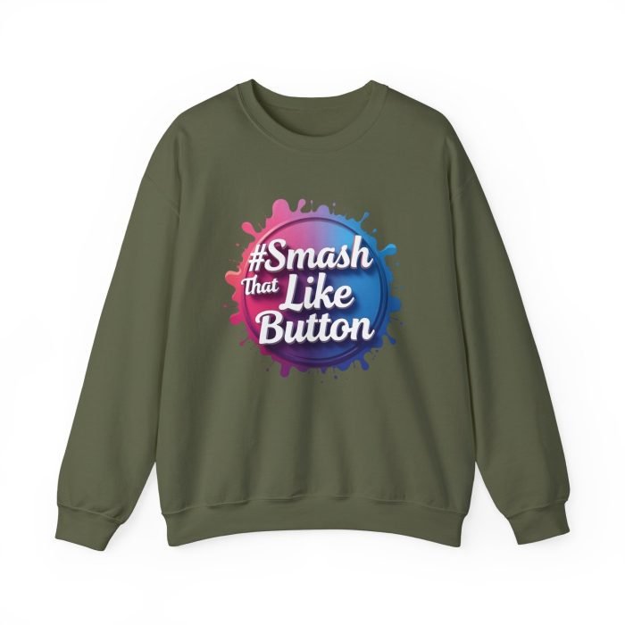 #Smash That Like Button Crewneck Sweatshirt - Fun Unisex Heavy Blend - Image 14