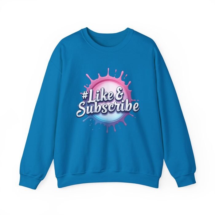 #Like & Subscribe Unisex Heavy Blend Crewneck Sweatshirt - Trendy Casual Wear - Image 18