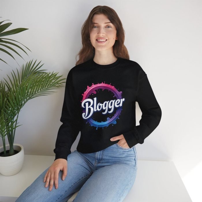 #Blogger Crewneck Sweatshirt - Cozy Unisex Heavy Blend for Creatives - Image 4