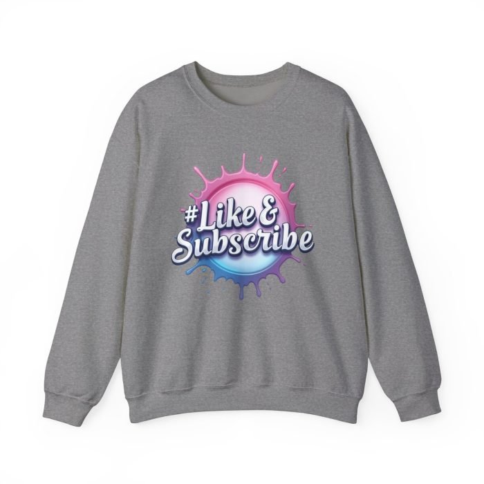 #Like & Subscribe Unisex Heavy Blend Crewneck Sweatshirt - Trendy Casual Wear - Image 14