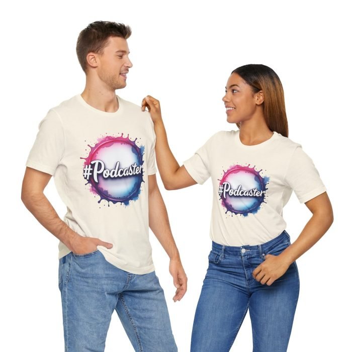 #Podcaster Unisex Jersey Short Sleeve Tee - Perfect Gift for Podcast Lovers - Image 4