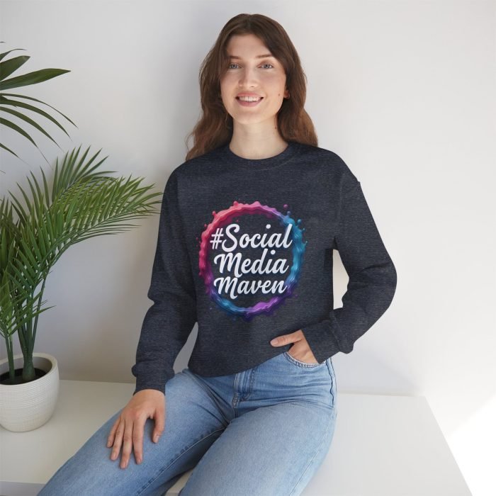 #SocialMediaMaven Crewneck Sweatshirt - Cozy Unisex Fashion for Influencers - Image 4