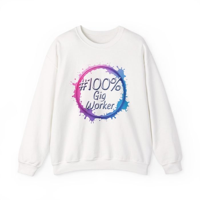 #100% Gig Worker Crewneck Sweatshirt - Unisex Heavy Blend™ - Perfect for Freelancers and Creatives