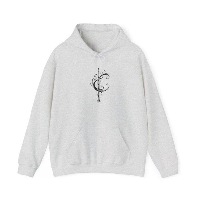 Chic Unisex Hooded Sweatshirt with Clarinet Design - Cozy Pullover for Everyday Wear, Gift for Friends and Family, Perfect for Casual - Image 8