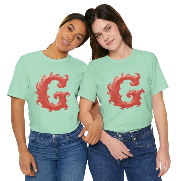 Monogram Initial Letter G Design Unisex Jersey Tee - Stylish & Unique Graphic T-Shirt - Image 5