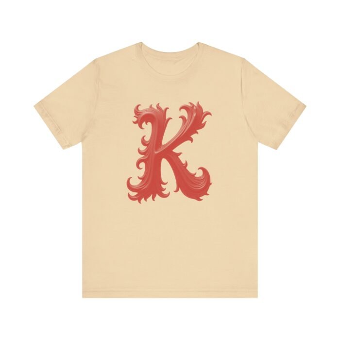 Monogram Initial Letter K Design Unisex Tee - Stylish Initial T-Shirt for Everyday Wear - Image 14