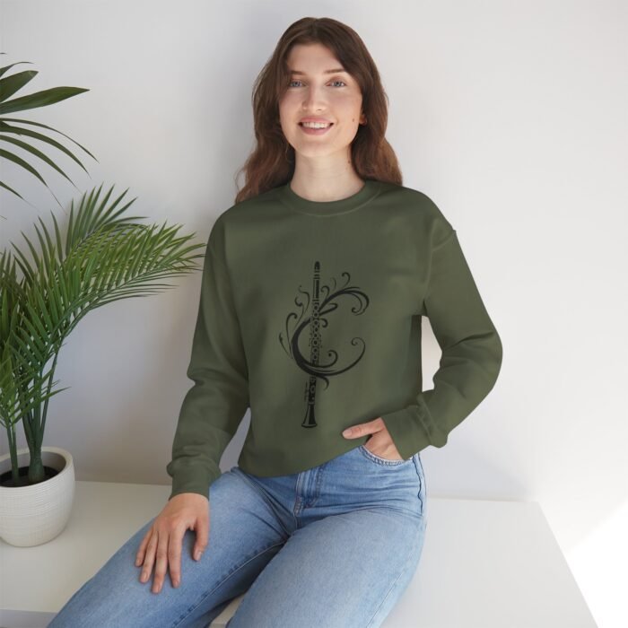 Musical Art Clarinet Sweatshirt - Unisex Sweatshirt for Musicians, Music Lover Gift, Cozy Crewneck, Clarinettist Apparel, Unique Music Design - Image 4