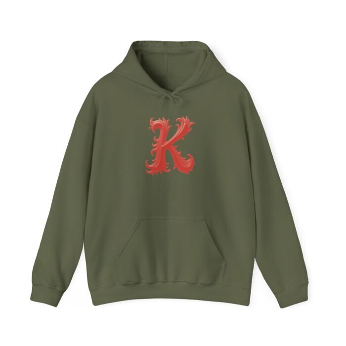 Personalized Monogram Letter K - Heavy Blend Hooded Sweatshirt - Image 14