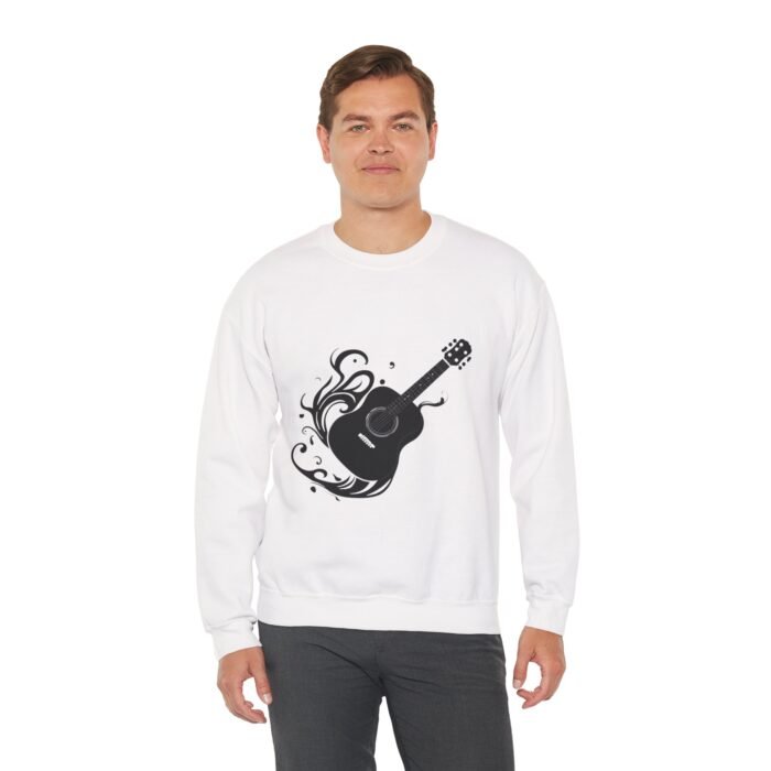 Vintage Acoustic Guitar Graphic Sweatshirt - Music Lover Gift, Cozy Crewneck for Concerts, Unisex Sweater for Musicians, Perfect for Birthdays - Image 3