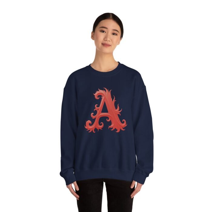 Personalized Script Initial Letter A Crewneck Sweatshirt - Cozy Custom Gift - Image 29