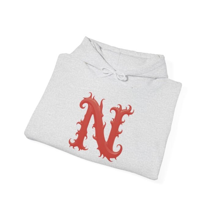 Custom Monogram Letter N - Hooded Sweatshirt for Men and Women - Image 3