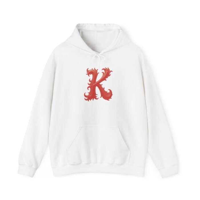 Personalized Monogram Letter K - Heavy Blend Hooded Sweatshirt - Image 6