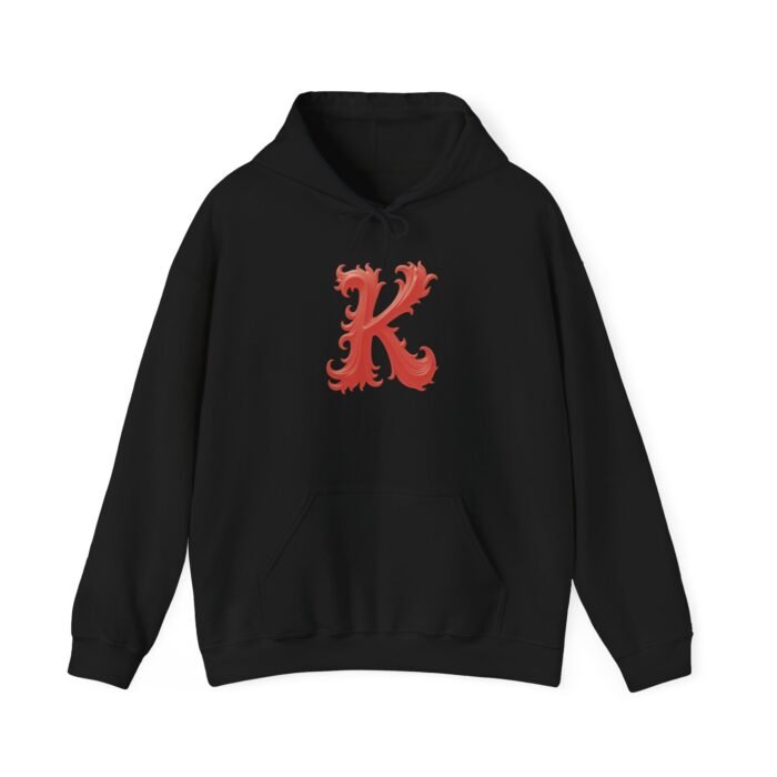 Personalized Monogram Letter K - Heavy Blend Hooded Sweatshirt - Image 10