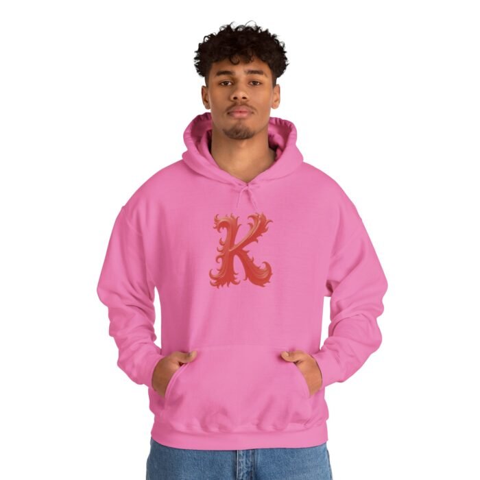 Personalized Monogram Letter K - Heavy Blend Hooded Sweatshirt - Image 5