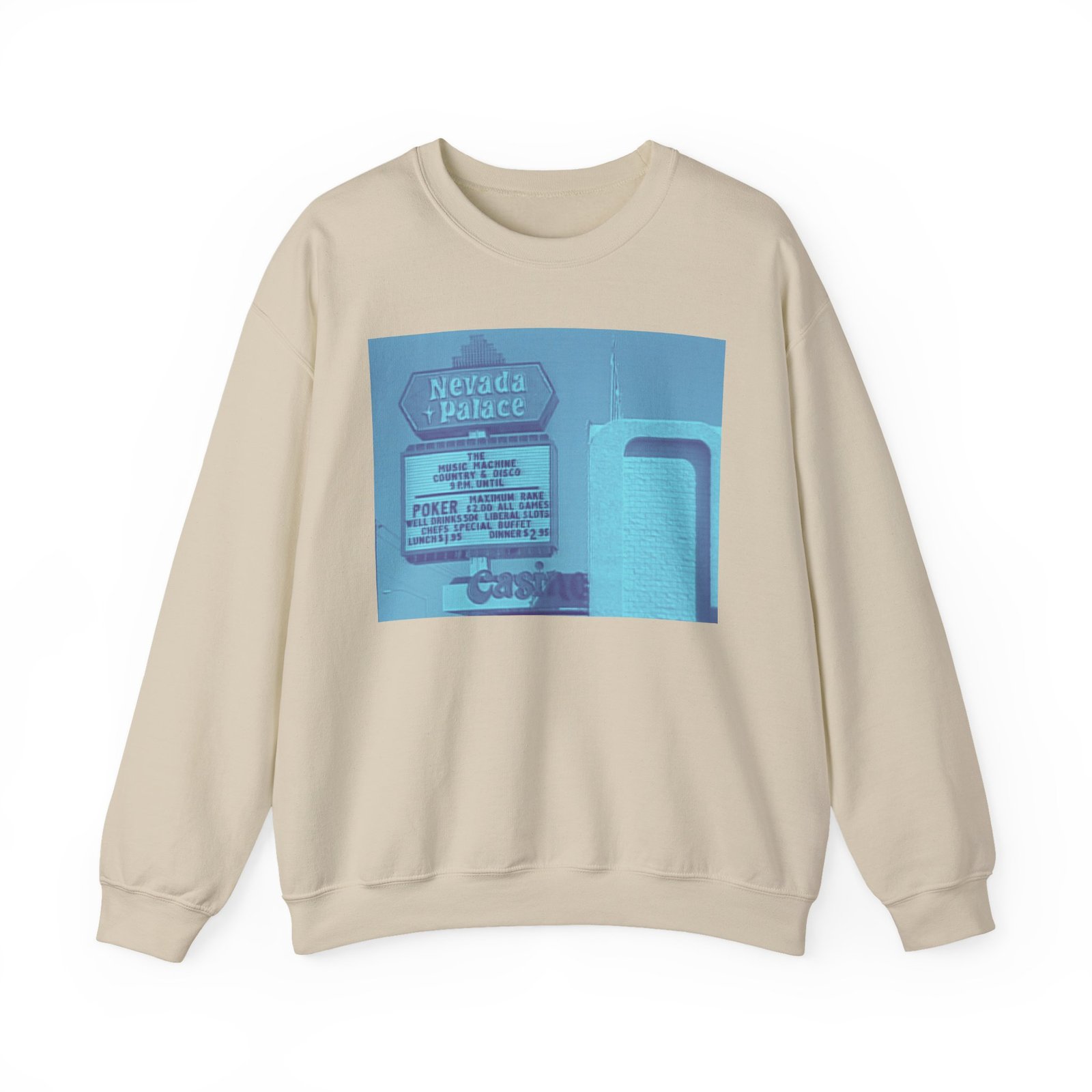 Retro Nevada Palace Sweatshirt - Unisex Cozy Crewneck, Vintage Travel Gift, Casual Everyday Wear, Perfect for Road Trips, Nostalgic Fashion - Image 10