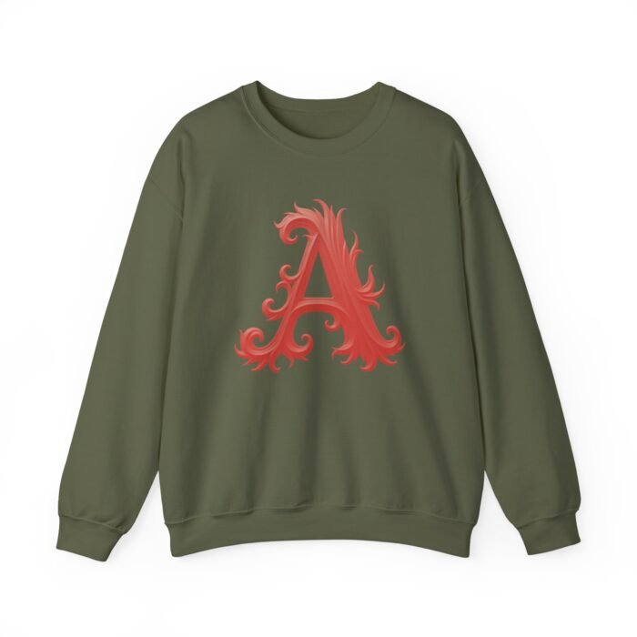 Personalized Script Initial Letter A Crewneck Sweatshirt - Cozy Custom Gift - Image 12