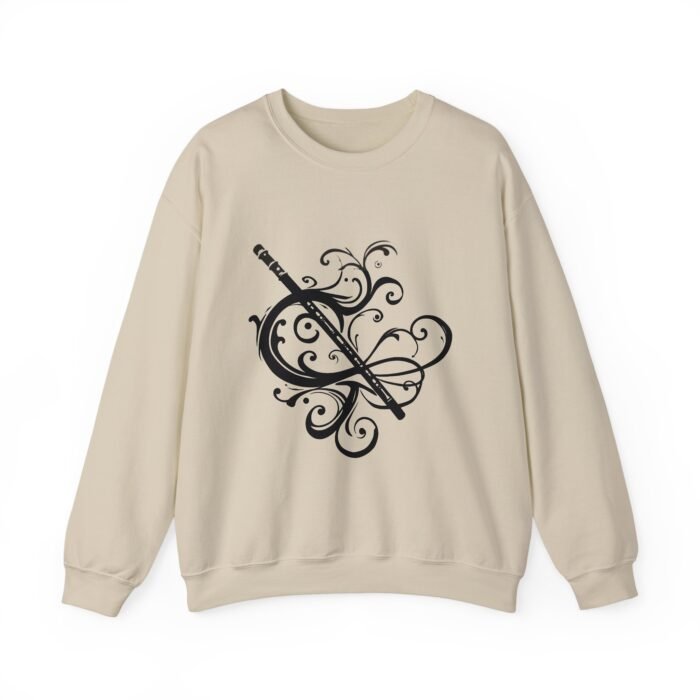 Musical Flute Crewneck Sweatshirt | Cozy Winter Wear, Unisex Sweatshirt, Casual Style, Gift for Her, Music Lover's Apparel - Image 10