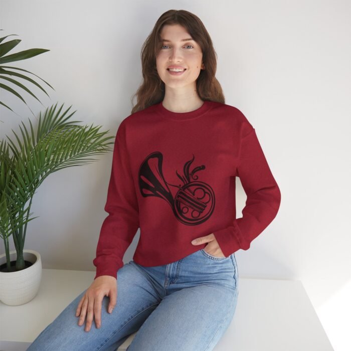 Musical French Horn Sweatshirt - Cozy Unisex Crewneck for Music Lovers, Gift for Musicians, Perfect for Concerts, Casual Wear - Image 4