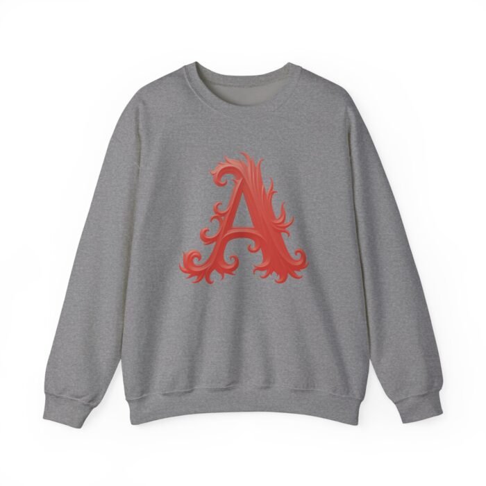 Personalized Script Initial Letter A Crewneck Sweatshirt - Cozy Custom Gift - Image 14