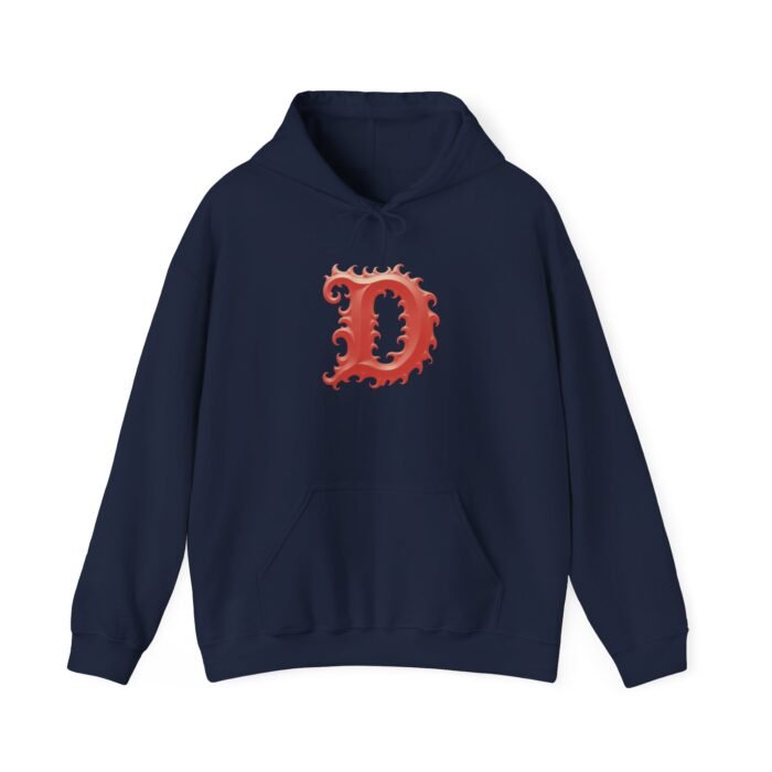 Chic Graphic Hoodie with Bold Letter D - Unisex Heavy Blend™ - Image 18