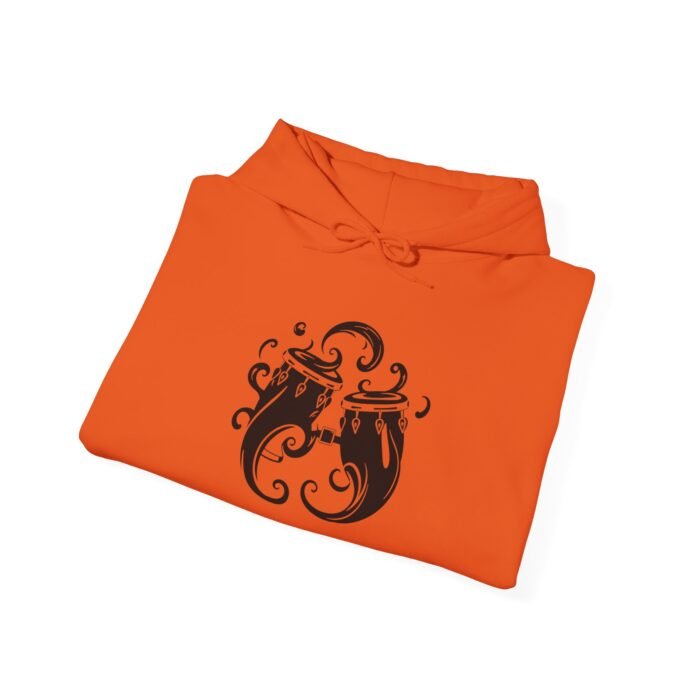 Chic Graphic Musical Bongo Drums Hoodie - Unisex Casual Hoodie, Perfect for Music Lovers, Great for Gift Giving - Image 3